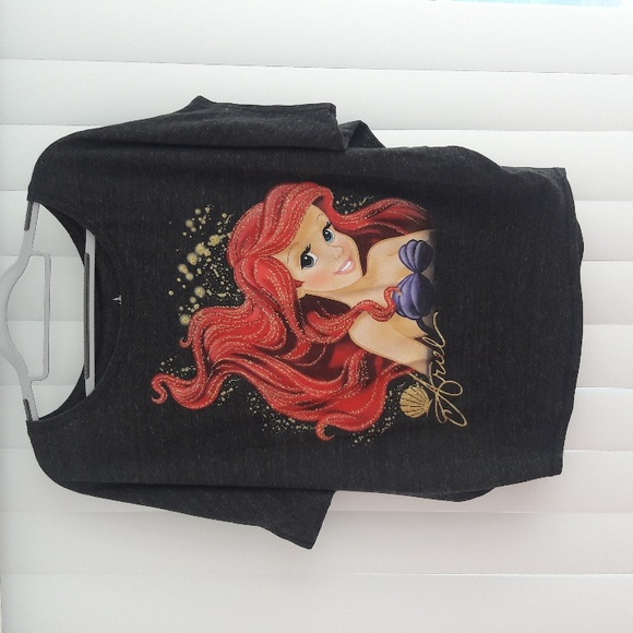 Disney Tops - Disney Parks Ariel dolman sleeve heather gray size s t-shirt